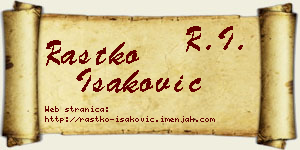 Rastko Isaković vizit kartica
